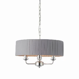 Ardengrove 3 Pendant Light - Nickel - Charcoal wrapped Shade