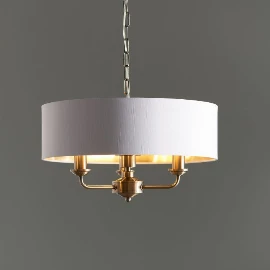 Ardengrove 3 Pendant Light - Brass - White Shade