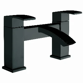 Matt Black Deck Mounted Bath Filler