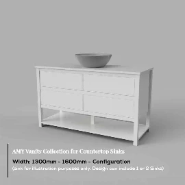 Amy Large Painted Vanity Unit | Sit On Basin