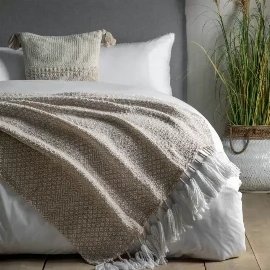 Woven Wrapped Tassel Throw Organica