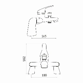 Tranquill Bath Shower Mixer with shower kit and wall bracket