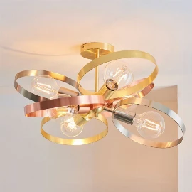 Circle 6 Ceiling Light Brushed Brass