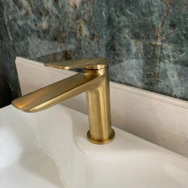 Grassington Basin Monobloc Mixer in Brushed Brass