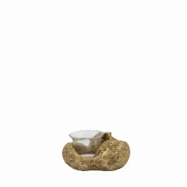 Sleeping Reynard Tealight Holder Gold