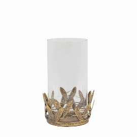 Mistletoe Candle Holder with LED Gold