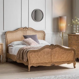 Elegance King Cane Bed Weathered