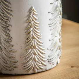 Woodsy Vase Snowfall and Gold