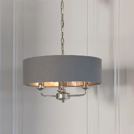 Ardengrove 3 Pendant Light - Chrome - Charcoal Shade