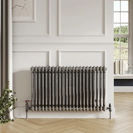 2 Column Horizontal Designer Radiator 600h X 636w - Raw Metal