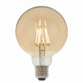 E27 LED Filament Globe - Small Amber 6W
