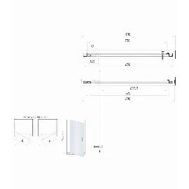 S6mm Brushed Brass Pivot Door 900