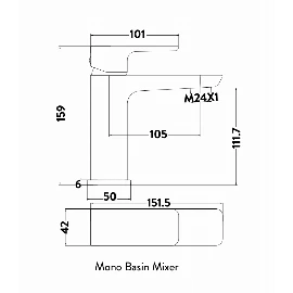 Miami Basin Monobloc Mixer in Brushed Brass