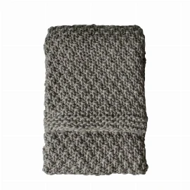 Alder Chunky Knitted Throw - Grey