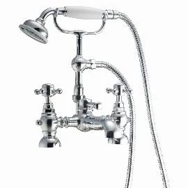 Heritage Traditional Bath Filler With Shower | Polished Chrome
