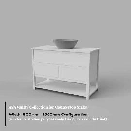 Ava Vertical Fluted Oak Vanity Unit | Sit On Basin