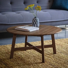 Iberia Round Coffee Table - Walnut