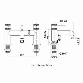 Knaresborough Bath Shower Mixer Tap | Brushed Brass