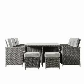 Lysara 10 Seater Cube Dining Set Grey