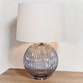 Gemma Table Lamp - Satin Nickel - Smokey