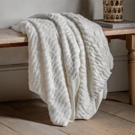 Textured Rabbit Fur Throw