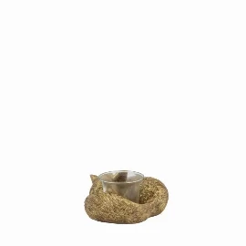 Sleeping Reynard Tealight Holder Gold