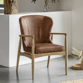 Tariya Armchair Antique Brown Leather