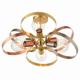 Circle 6 Ceiling Light Brushed Brass