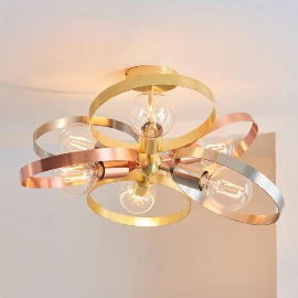 Circle 6 Ceiling Light Brushed Brass