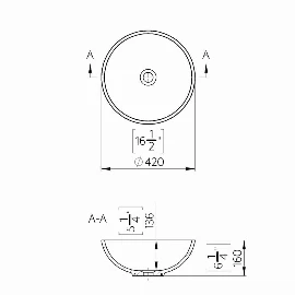 Esma round sit on basin specifications