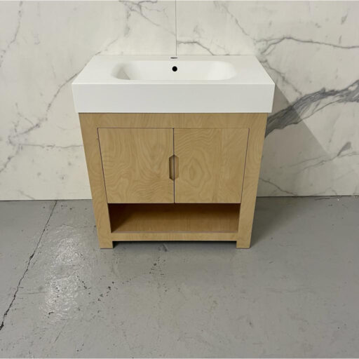 ava oak vanity unit | 800mm slab sit on sink