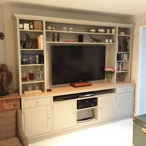 Bespoke Hand Painted TV Media Unit in Leading Paint Brands Paint