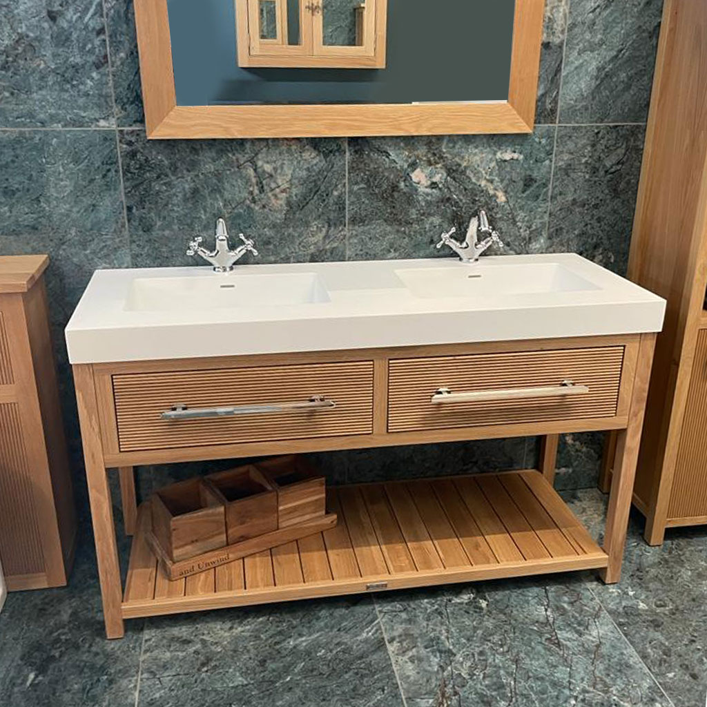 walter oak reeded large bathroom vanity unit | undermounted basin(s) (copy)