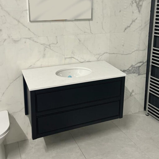 ava undercounter wall hung vanity unit | 1000mm wide | inkwell colour