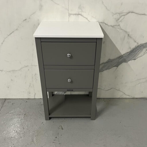 ava 2 drawer vanity unit | 500mm in brown grey for sit on basin