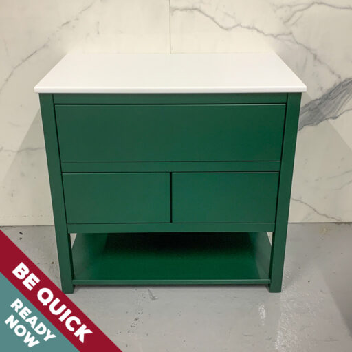 ava 800 wide green painted vanity unit