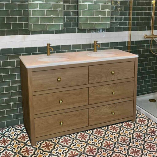 ava oak chest large bathroom vanity unit | undercounter basin(s)