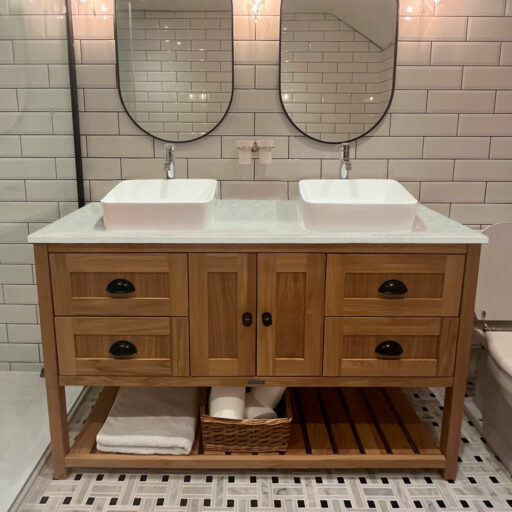 ava duo large oak vanity unit | countertop basin(s)