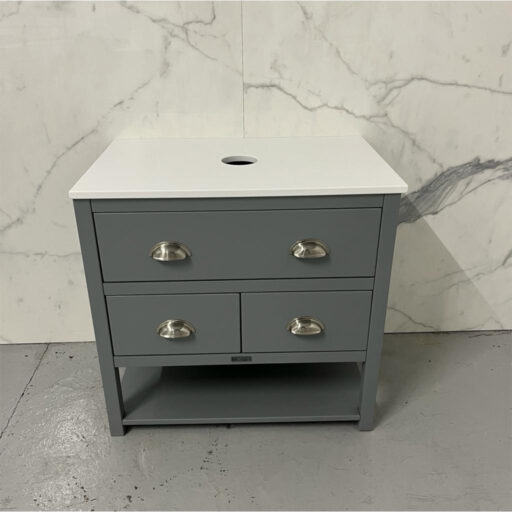 ava painted vanity unit | 800mm | mid grey | single sit on sink