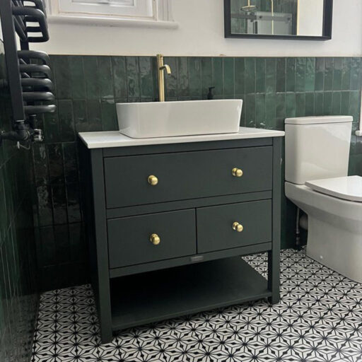 ava painted bathroom vanity | single sit on basin
