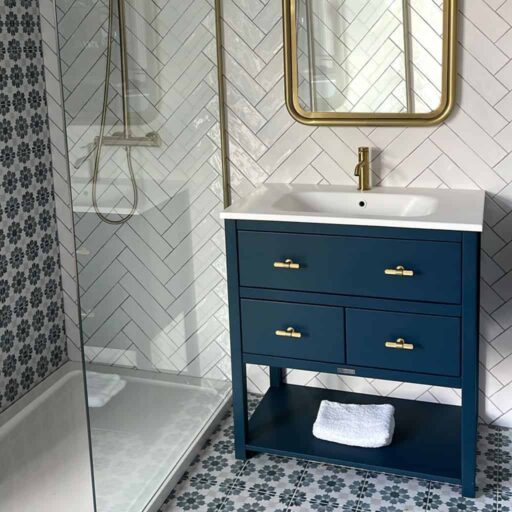 ava painted bathroom vanity | slimline signature stone resin sink