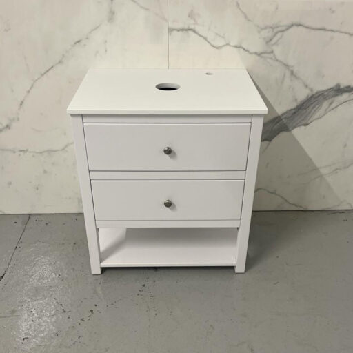 ava white painted vanity unit | 700mm | sit on basin