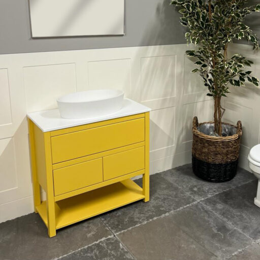 ava yellow painted vanity unit | 800mm | sit on basin