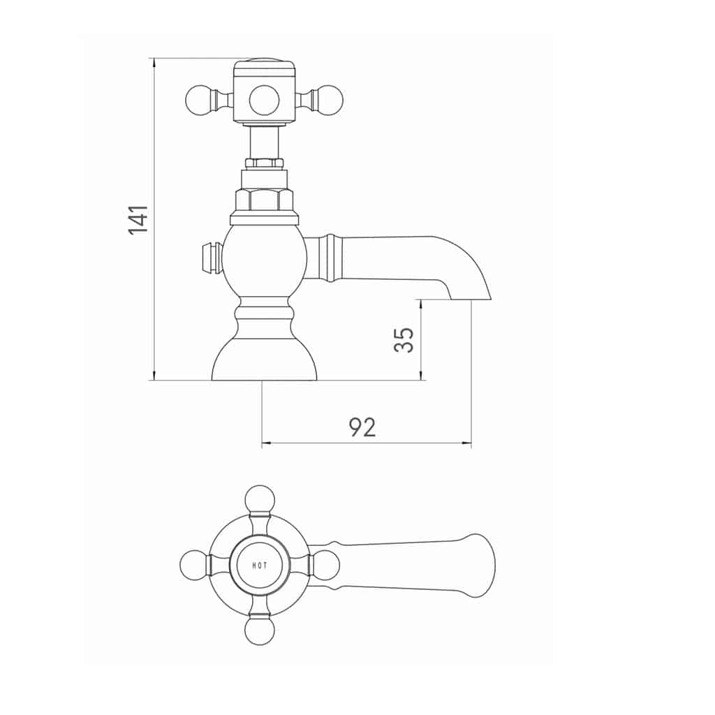 heritage traditional 2 hole tap set diagram