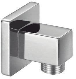 Chrome square-shower-wall-outlet-elbow
