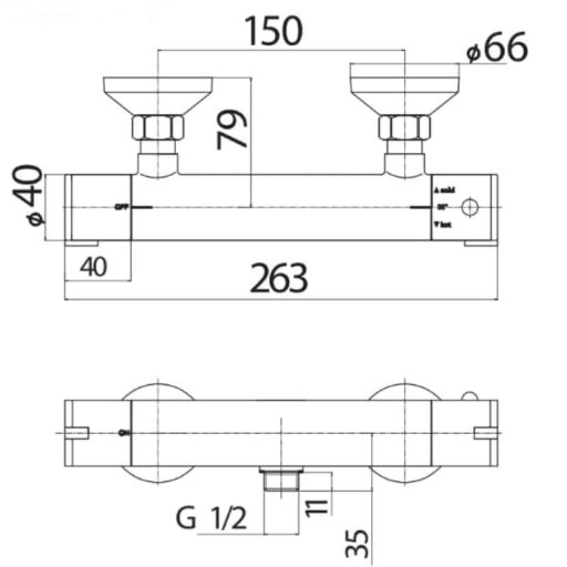 Harrogate Tap Company Round-shower-valve-Bar Valve002 Diagram