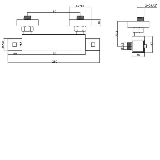 Harrogate Tap Company Square-shower-valve-Bar Valve006 Diagram