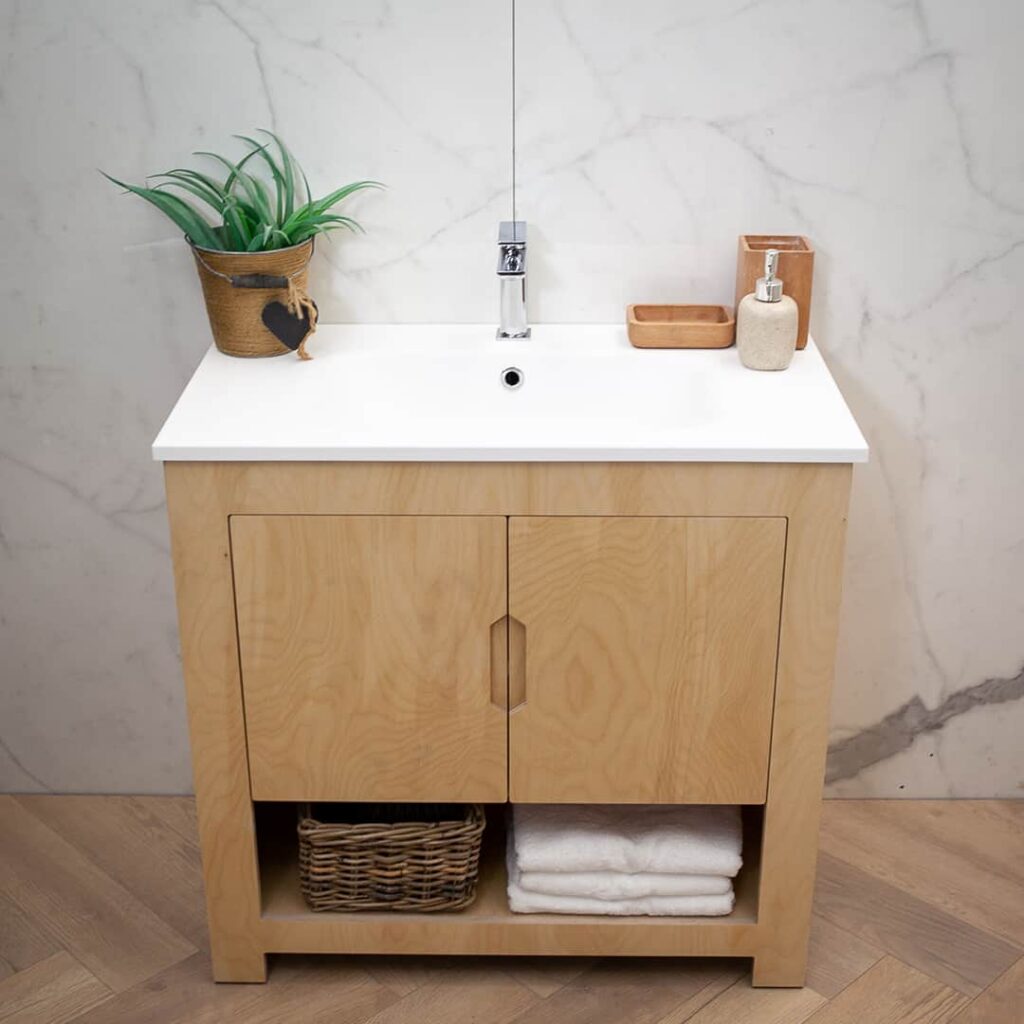 by Harvey George_0003_Larsen Slim Scandinavian Birch Plywood Bathroom Washstand Unit Scandi