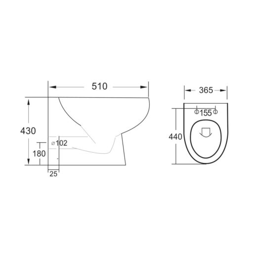 Beverley Rimless Back To Wall Pan Toilet Diagram