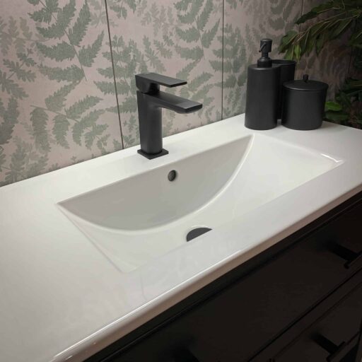 amy painted bathroom vanity | slimline modern ceramic sink